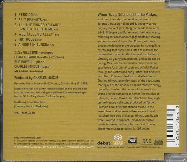 The Quintet - Jazz At Massey Hall (SACD) | Near Mint (NM) Near Mint (NM) - JAZZ / USED *NEAR MINT*