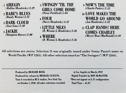 The Swingers! (CD) | Near Mint (NM) Near Mint (NM) - JAZZ / USED *NEAR MINT*