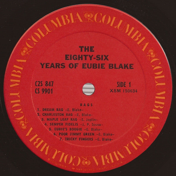 Eubie Blake - The Eighty-Six Years Of Eubie Blake | Near Mint (NM) Very Good Plus (VG+) - JAZZ / USED *NEAR MINT*