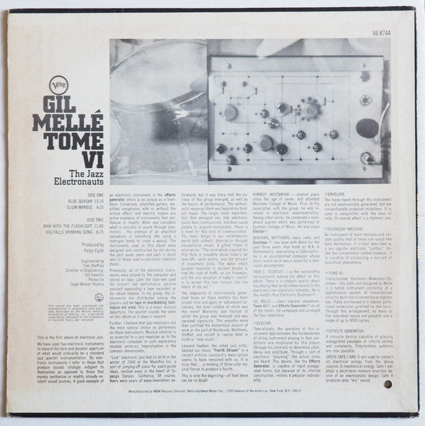 Gil Mellé - Tome VI (VINYL LP) | Near Mint (NM or M-) Very Good Plus Plus (VG++) - JAZZ / USED *NEAR MINT*