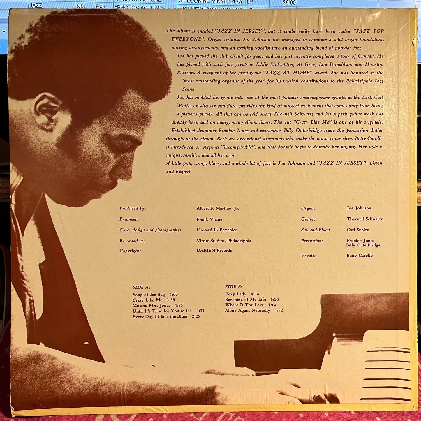 Joe Johnson (30) - Jazz In Jersey | Near Mint (NM) Excellent (EX) - JAZZ / USED *NEAR MINT*