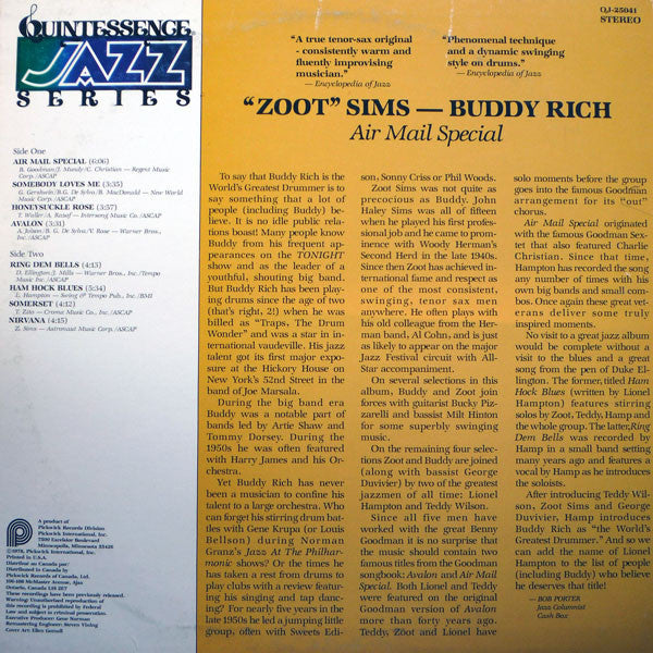 Zoot Sims - Air Mail Special | Near Mint (NM) Near Mint (NM) - JAZZ / USED *NEAR MINT*