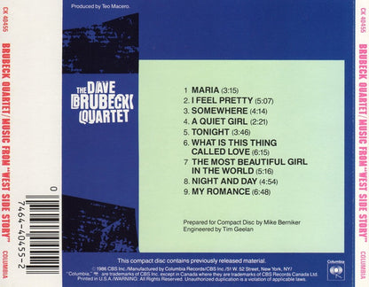 Plays Music From West Side Story And... (CD) | Near Mint (NM) Near Mint (NM) - JAZZ / USED *NEAR MINT*
