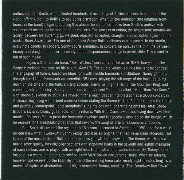 Sonny Rollins - Road Shows, Vol. 1 (CD) | Near Mint (NM) Near Mint (NM) - JAZZ / USED *NEAR MINT*