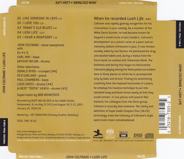 Lush Life (SACD) | Near Mint (NM or M-) Excellent (EX) - JAZZ / USED *NEAR MINT*