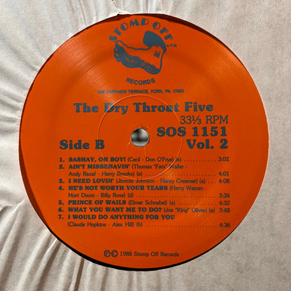 The Dry Throat Five - My Melancholy Baby (VINYL LP STOMP OFF SOS 1151 1988) | USED Near Mint (NM or M-) Near Mint (NM) - JAZZ / USED *NEAR MINT*