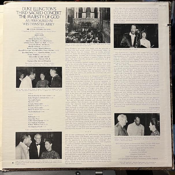 Duke Ellington's Third Sacred Concert, The Majesty Of God, As Performed In Westminster Abbey (VINYL) | Near Mint (NM) Excellent+ (EX+) - JAZZ / USED *NEAR MINT*