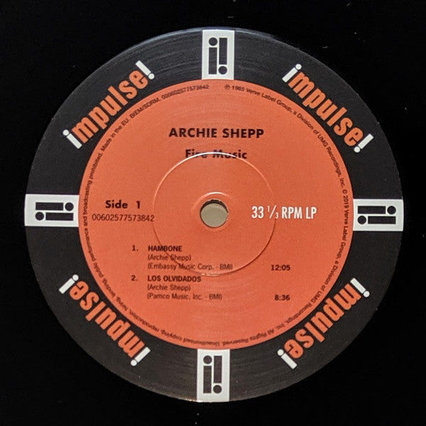 Archie Shepp - Fire Music (VINYL LP IMPULSE! 000602577573842 IMPULSE! 00602577573842 AUG 23, 2019) | Near Mint (NM or M-) Near Mint (NM) - JAZZ / USED *NEAR MINT*