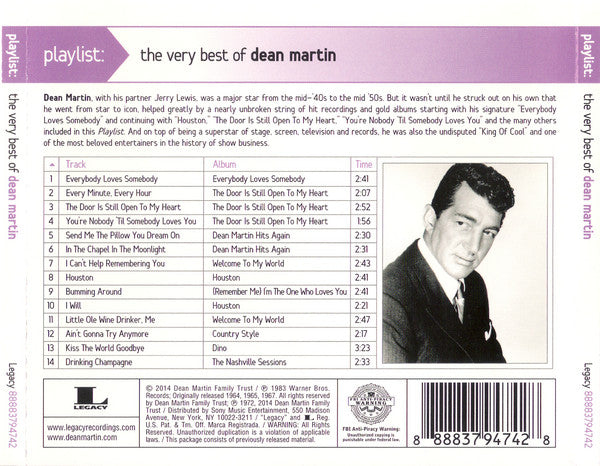 Playlist: The Very Best Of Dean Martin (CD) | Near Mint (NM) Excellent+ (EX+) - JAZZ / USED *NEAR MINT*