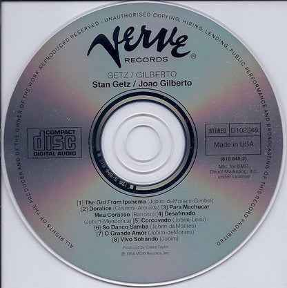 Getz / Gilberto (CD) | Near Mint (NM) Near Mint (NM) - JAZZ / USED *NEAR MINT*