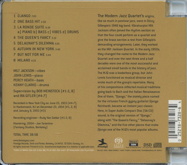 Django (SACD) | Near Mint (NM or M-) Near Mint (NM or M-) - JAZZ / USED *NEAR MINT*