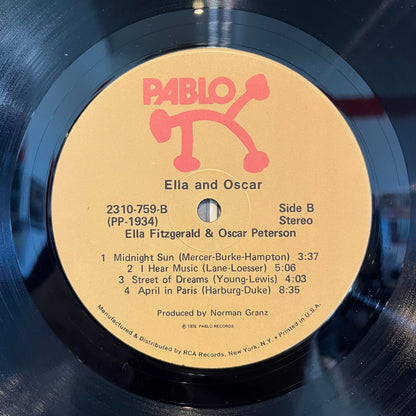 Ella Fitzgerald - Ella And Oscar *INDIANAPOLIS* | Near Mint (NM) Near Mint (NM) - JAZZ / USED *NEAR MINT*