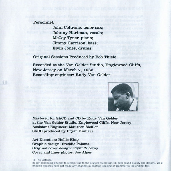 John Coltrane And Johnny Hartman (SACD) | Near Mint (NM or M-) Very Good Plus (VG+) - JAZZ / USED *NEAR MINT*