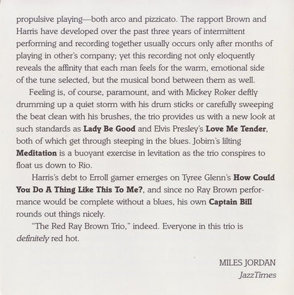 The Red Hot Ray Brown Trio (SACD) | Near Mint (NM or M-) Near Mint (NM or M-) - JAZZ / USED *NEAR MINT*