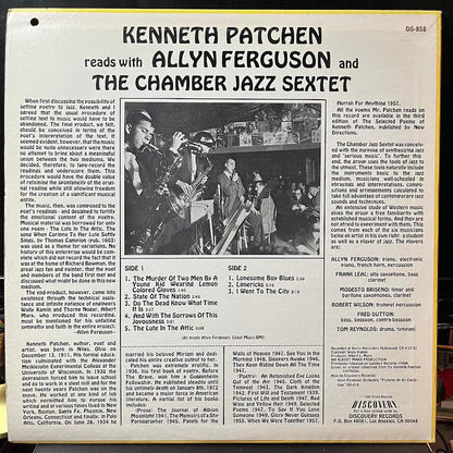 Kenneth Patchen Reads With Allyn Ferguson And The Chamber Jazz Sextet (VINYL) | Near Mint (NM or M-) Near Mint (NM) - JAZZ / USED *NEAR MINT*