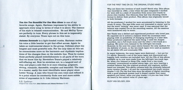 John Coltrane And Johnny Hartman (SACD) | Near Mint (NM or M-) Very Good Plus (VG+) - JAZZ / USED *NEAR MINT*