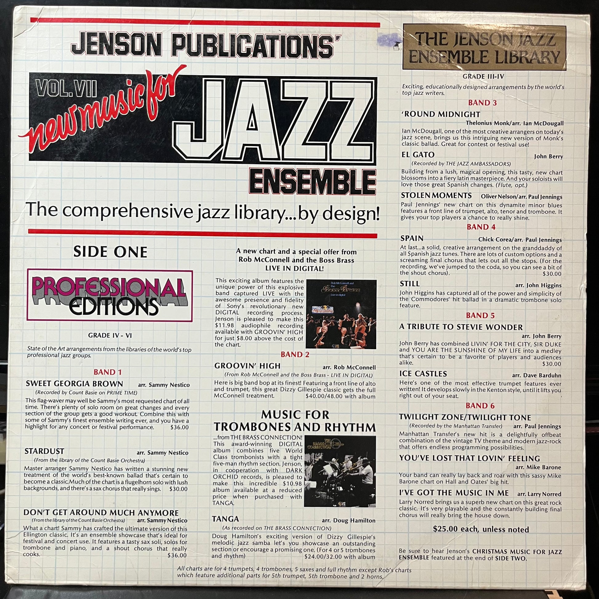 Various - New Music For Jazz Ensemble Vol. VII (VINYL LP JENSON PUBLICATIONS INC. JP-2900 1982) | USED Near Mint (NM or M-) Excellent+ (EX+) - JAZZ / USED *NEAR MINT*