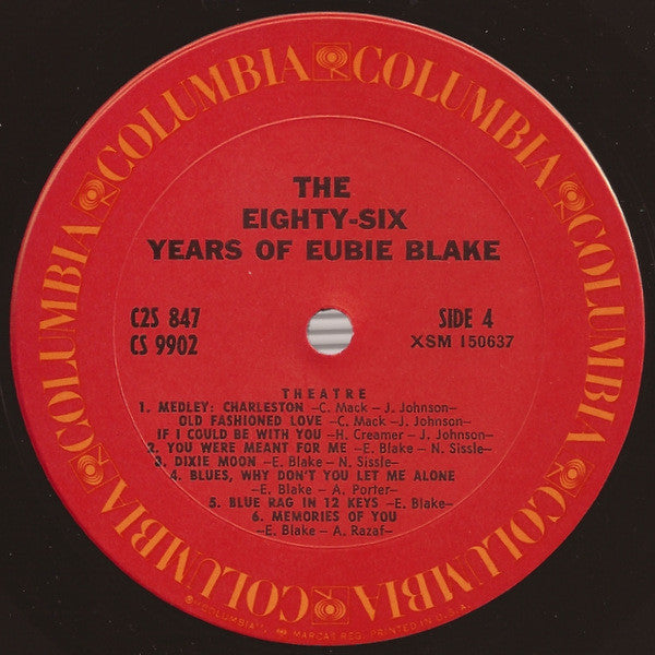 Eubie Blake - The Eighty-Six Years Of Eubie Blake | Near Mint (NM) Very Good Plus (VG+) - JAZZ / USED *NEAR MINT*