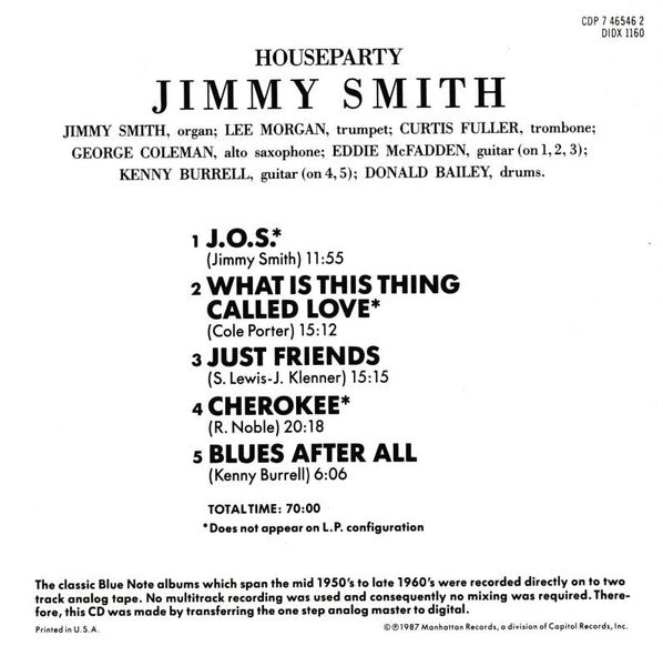 House Party (CD) | Near Mint (NM or M-) Near Mint (NM or M-) - JAZZ / USED *NEAR MINT*