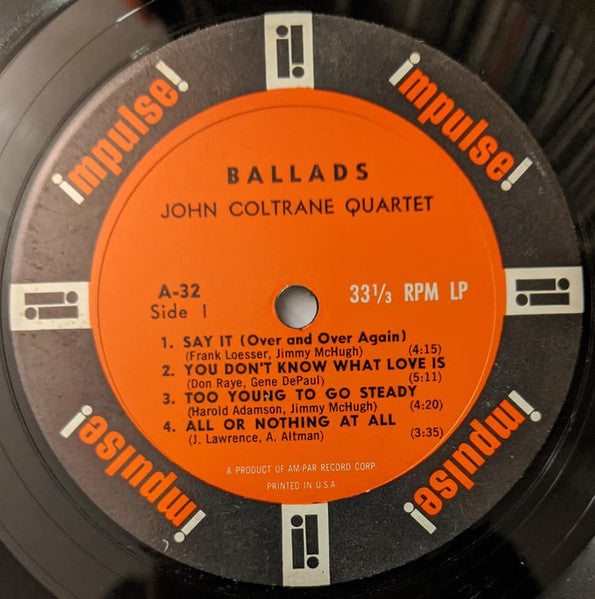 The John Coltrane Quartet - Ballads (VINYL LP NUMBER ONE ESSENTIALS 291014 2024) | - JAZZ / USED *NEAR MINT*
