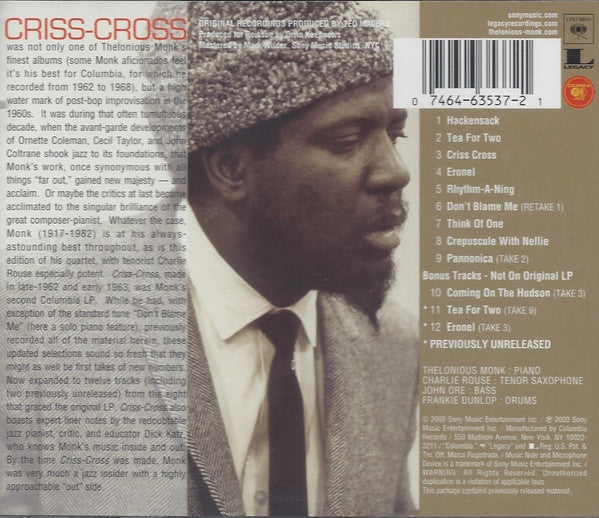 Criss-Cross (CD) | - JAZZ / USED *NEAR MINT*