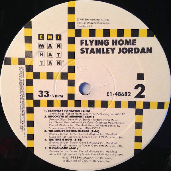 Stanley Jordan - Flying Home | Near Mint (NM) Excellent (EX) - JAZZ / USED *NEAR MINT*