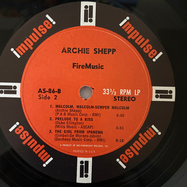 Archie Shepp - Fire Music (VINYL LP IMPULSE! 000602577573842 IMPULSE! 00602577573842 AUG 23, 2019) | - JAZZ / USED *NEAR MINT*