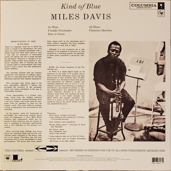 Miles Davis - Kind Of Blue (VINYL LP LEGACY 88697680571) | Near Mint (NM or M-) Near Mint (NM) - JAZZ / USED *NEAR MINT*
