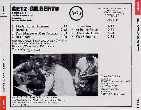 Getz / Gilberto (CD) | Near Mint (NM) Near Mint (NM) - JAZZ / USED *NEAR MINT*