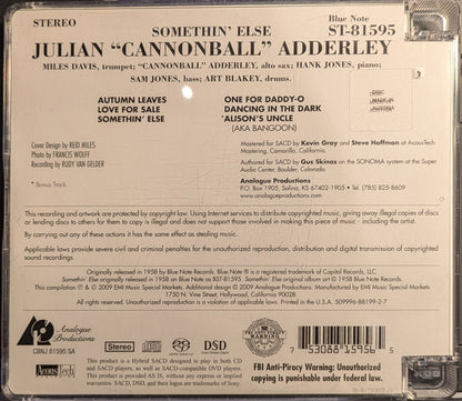Somethin' Else (SACD) | Near Mint (NM) Near Mint (NM) - JAZZ / USED *NEAR MINT*