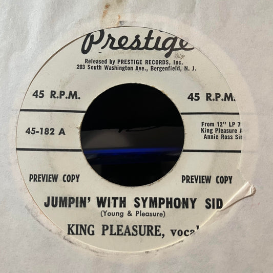 Jumpin' With Symphony Sid / Parker's Mood (7" VINYL) | Very Good Plus (VG+) Generic - JAZZ / USED *VERY GOOD+*