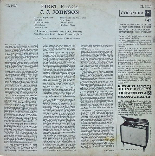 J.J. Johnson - First Place | Very Good Plus (VG+) Very Good (VG) - JAZZ / USED *VERY GOOD+*