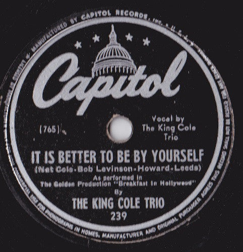 Sweet Georgia Brown / It Is Better To Be By Yourself (10" 78RPM RECORD) | Very Good Plus (VG+) Generic - JAZZ / USED *VERY GOOD+*