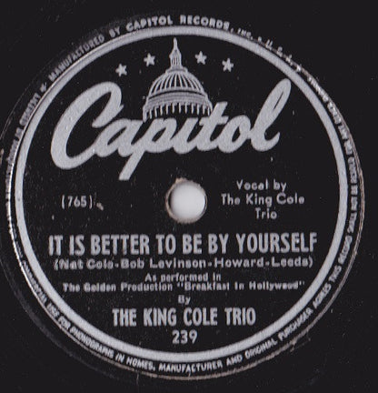 Sweet Georgia Brown / It Is Better To Be By Yourself (10" 78RPM RECORD) | Very Good Plus (VG+) Generic - JAZZ / USED *VERY GOOD+*