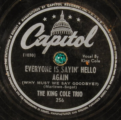 (Get Your Kicks On) Route 66 / Everyone Is Sayin' Hello Again (Why Must We Say Goodbye?)(10" 78RPM) | Very Good (VG) Generic - JAZZ / USED *VERY GOOD+*