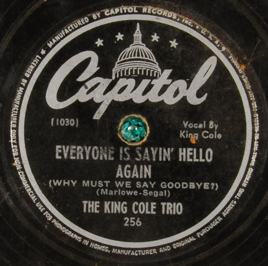 (Get Your Kicks On) Route 66 / Everyone Is Sayin' Hello Again (Why Must We Say Goodbye?)(10" 78RPM) | Very Good (VG) Generic - JAZZ / USED *VERY GOOD+*