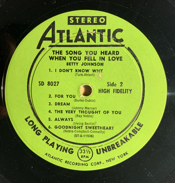 The Song You Heard When You Fell In Love . . . (VINYL) | Very Good Plus (VG+) Very Good Plus (VG+) - JAZZ / USED *VERY GOOD+*