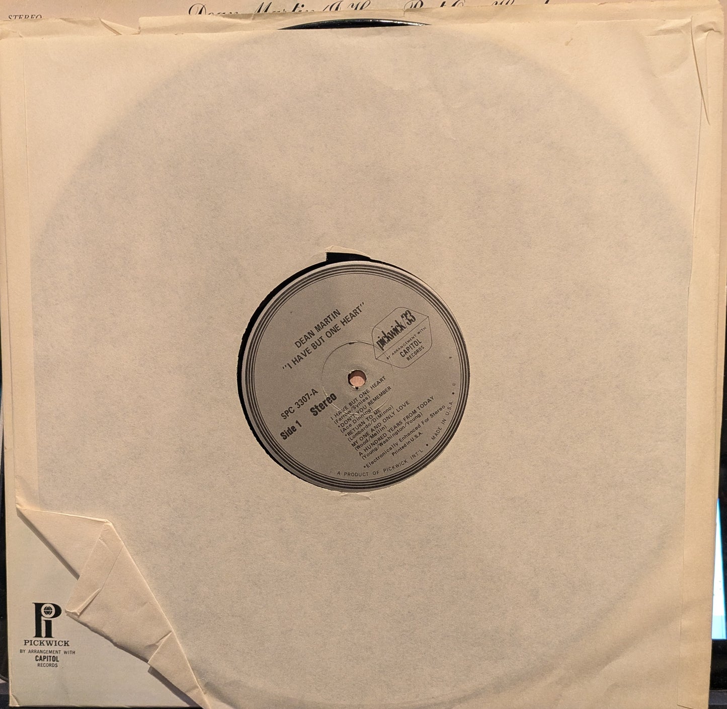 Dean Martin - I Have But One Heart | Very Good Plus (VG+) Excellent (EX) - JAZZ / USED *VERY GOOD+*