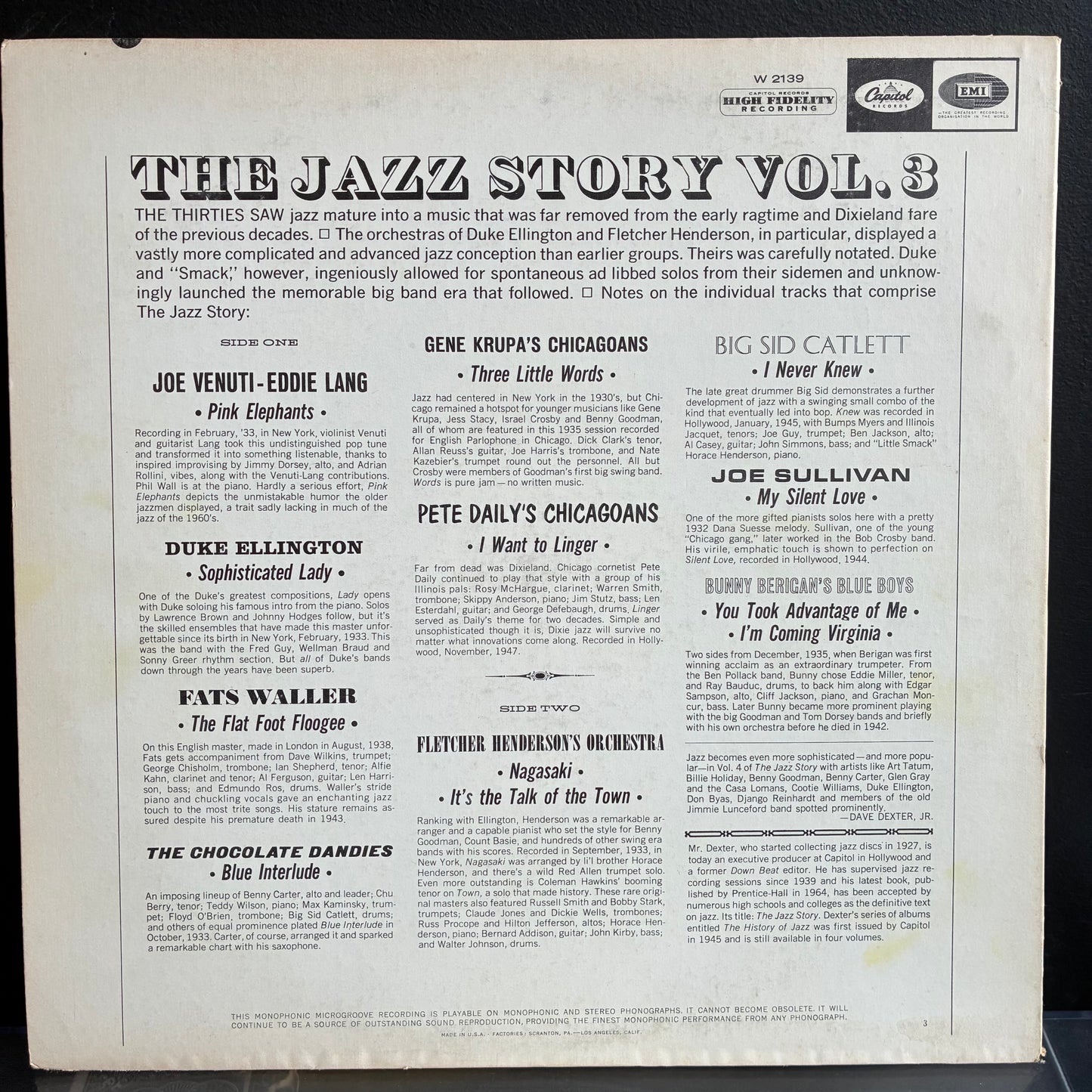 The Jazz Story Volume 3 (Rare Records Of The Men And The Music: The Swinging Years) (VINYL) | Very Good Plus (VG+) Excellent (EX) - JAZZ / USED *VERY GOOD+*