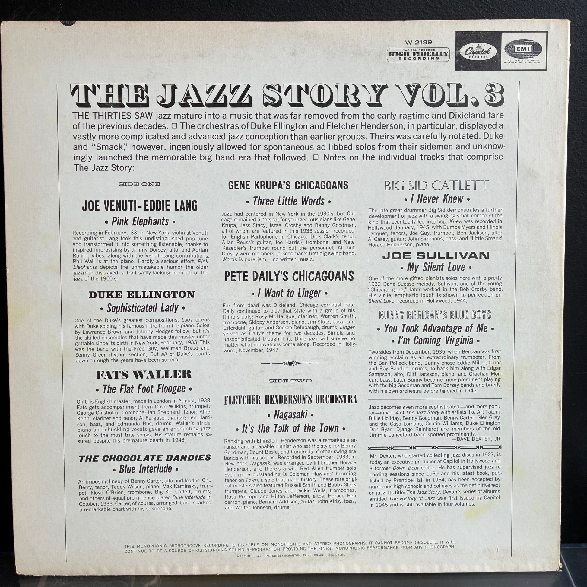 The Jazz Story Volume 3 (Rare Records Of The Men And The Music: The Swinging Years) (VINYL) | Very Good Plus (VG+) Excellent (EX) - JAZZ / USED *VERY GOOD+*