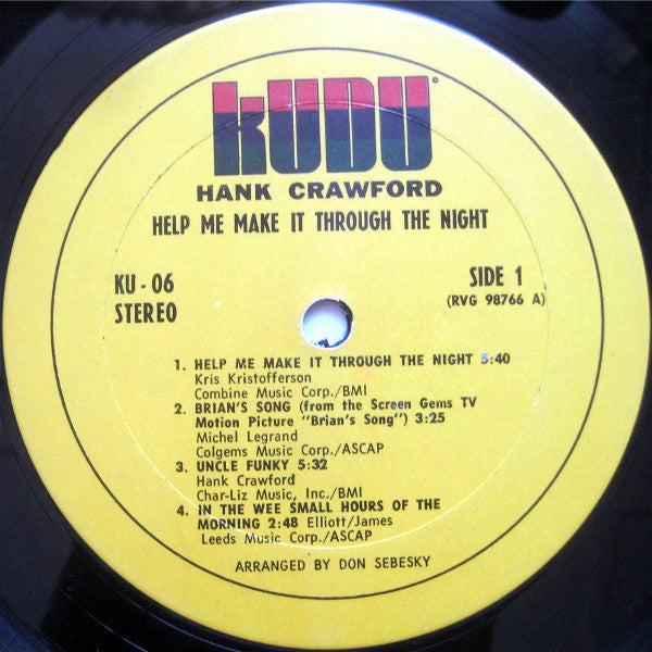 Hank Crawford - Help Me Make It Through The Night | Very Good Plus (VG+) Excellent (EX) - JAZZ / USED *VERY GOOD+*