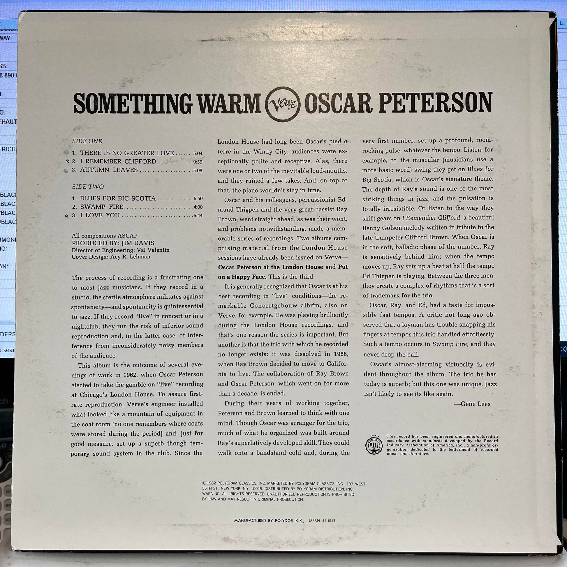 Oscar Peterson - Something Warm *JAPAN* | Very Good Plus (VG+) Excellent (EX) - JAZZ / USED *VERY GOOD++*