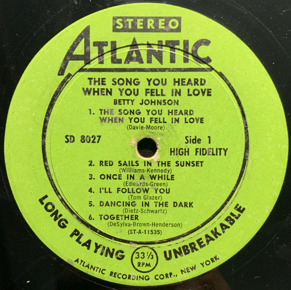 The Song You Heard When You Fell In Love . . . (VINYL) | Very Good Plus (VG+) Very Good Plus (VG+) - JAZZ / USED *VERY GOOD+*