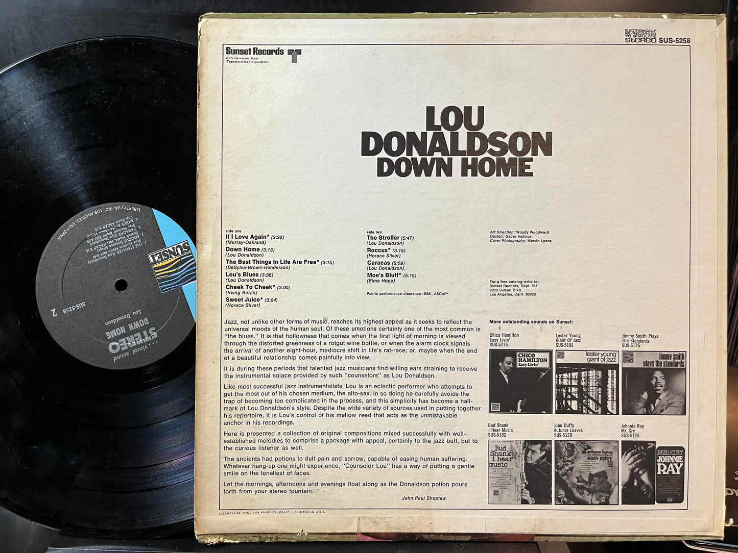 Lou Donaldson - Down Home (VINYL LP) | Very Good Plus (VG+) Very Good Plus (VG+) - JAZZ / USED *VERY GOOD+*