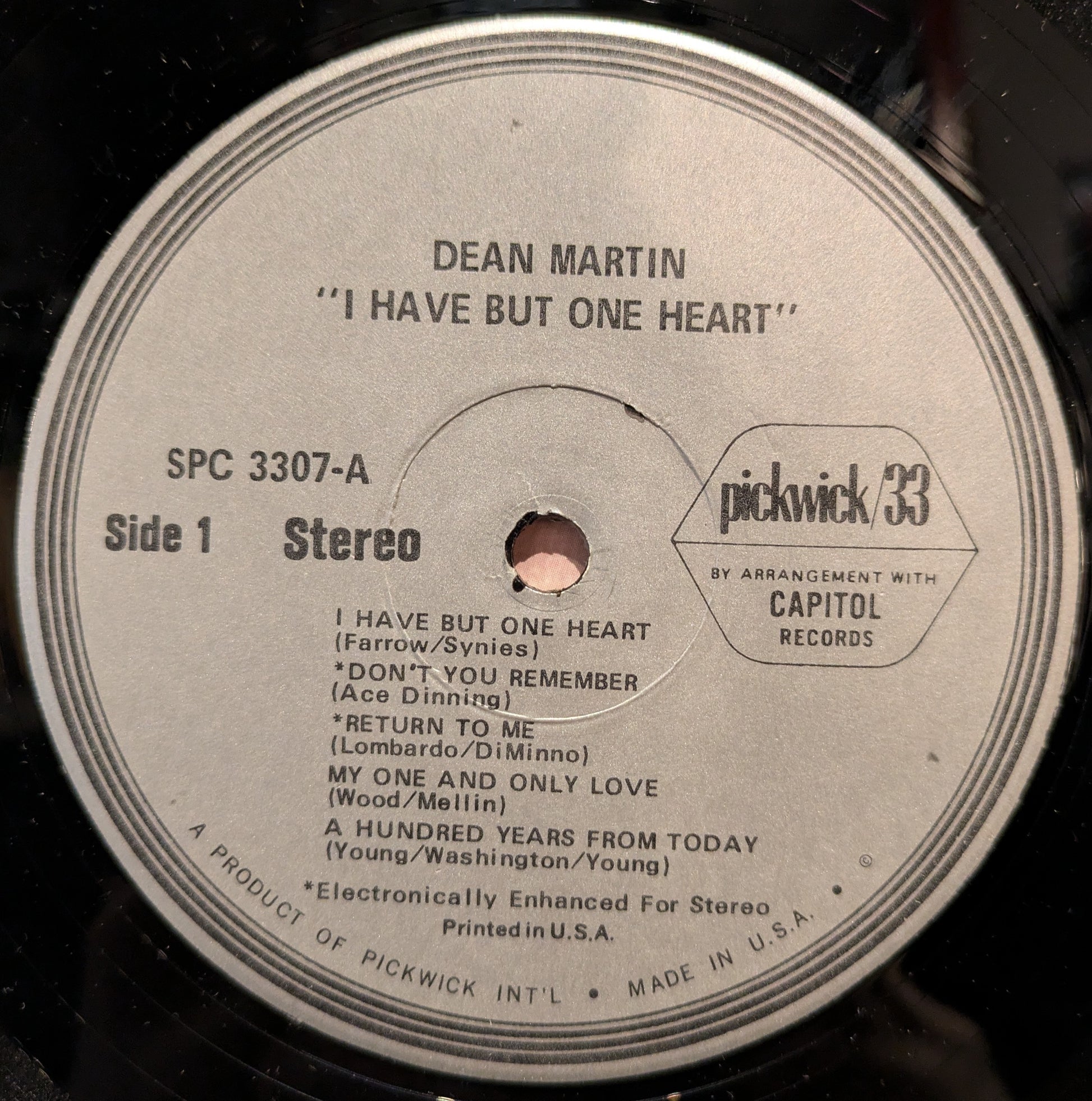 Dean Martin - I Have But One Heart | Very Good Plus (VG+) Excellent (EX) - JAZZ / USED *VERY GOOD+*