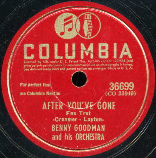 After You've Gone / At The Darktown Strutter's Ball (10" 78RPM ) | Very Good Plus (VG+) Very Good (VG) - JAZZ / USED *VERY GOOD+*