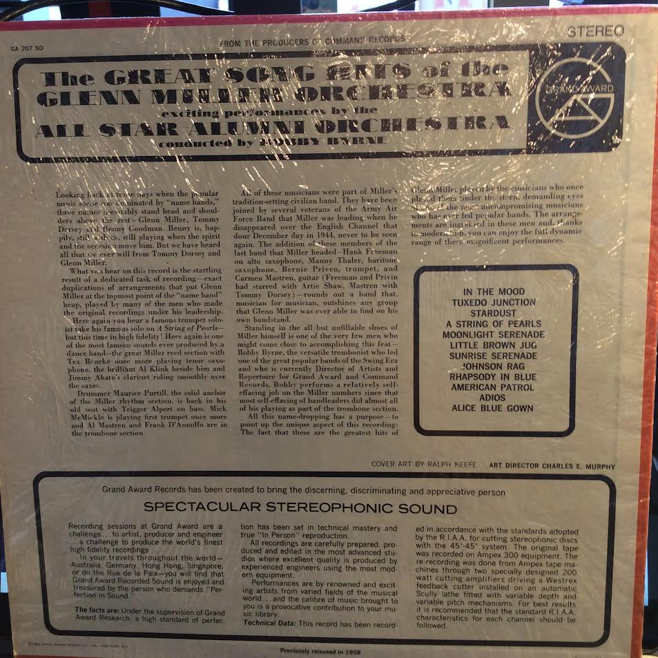 The Great Song Hits Of The Glenn Miller Orchestra (VINYL) | Very Good Plus (VG+) Near Mint (NM) - JAZZ / USED *VERY GOOD+*