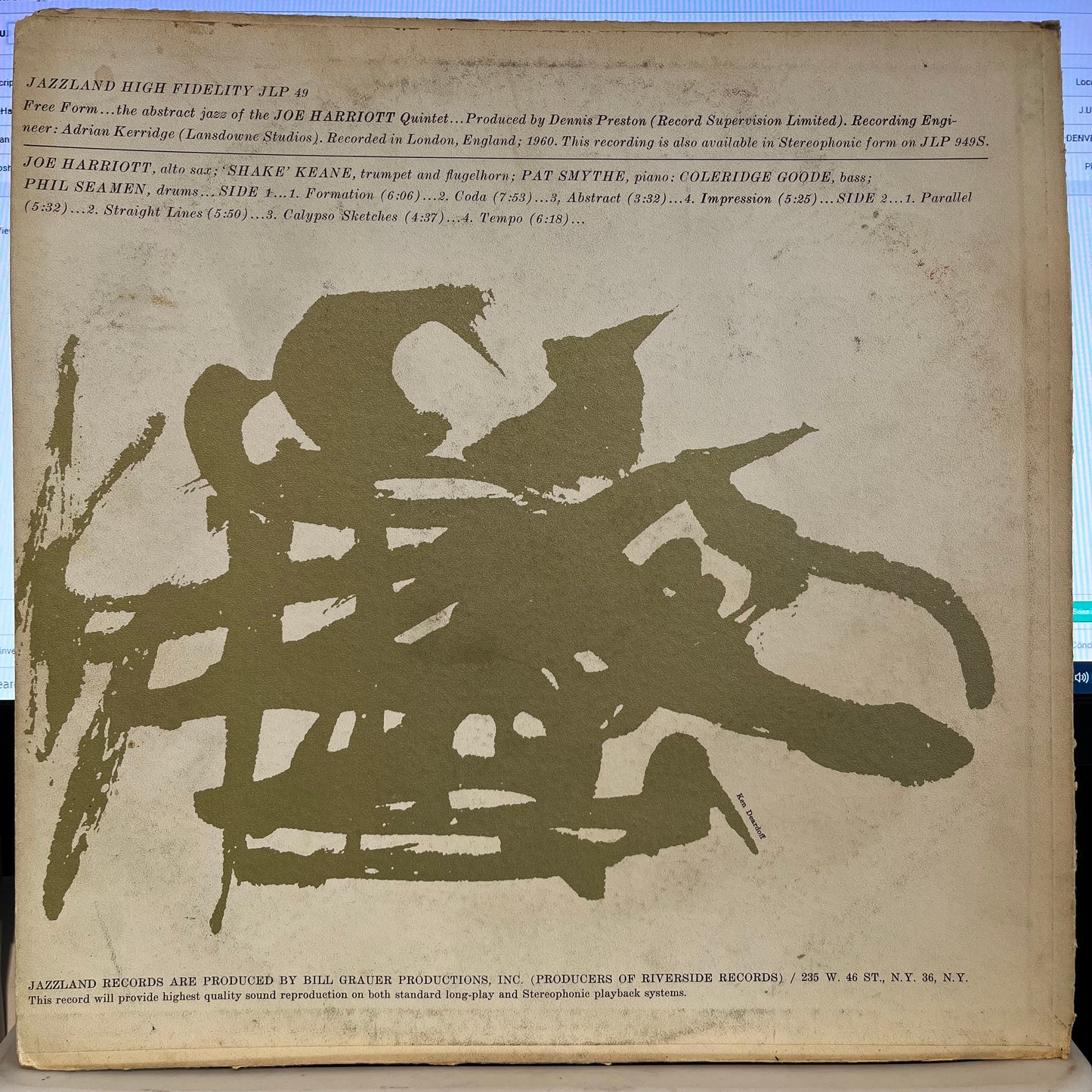 Joe Harriott Quintet - Free Form | Very Good (VG) Good Plus (G+) - JAZZ / USED *VERY GOOD/MONO/VINYL*
