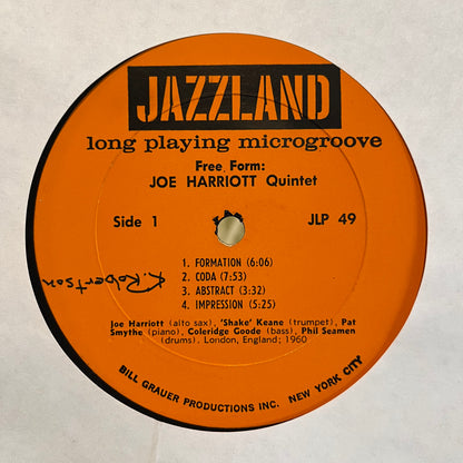 Joe Harriott Quintet - Free Form | Very Good (VG) Good Plus (G+) - JAZZ / USED *VERY GOOD/MONO/VINYL*