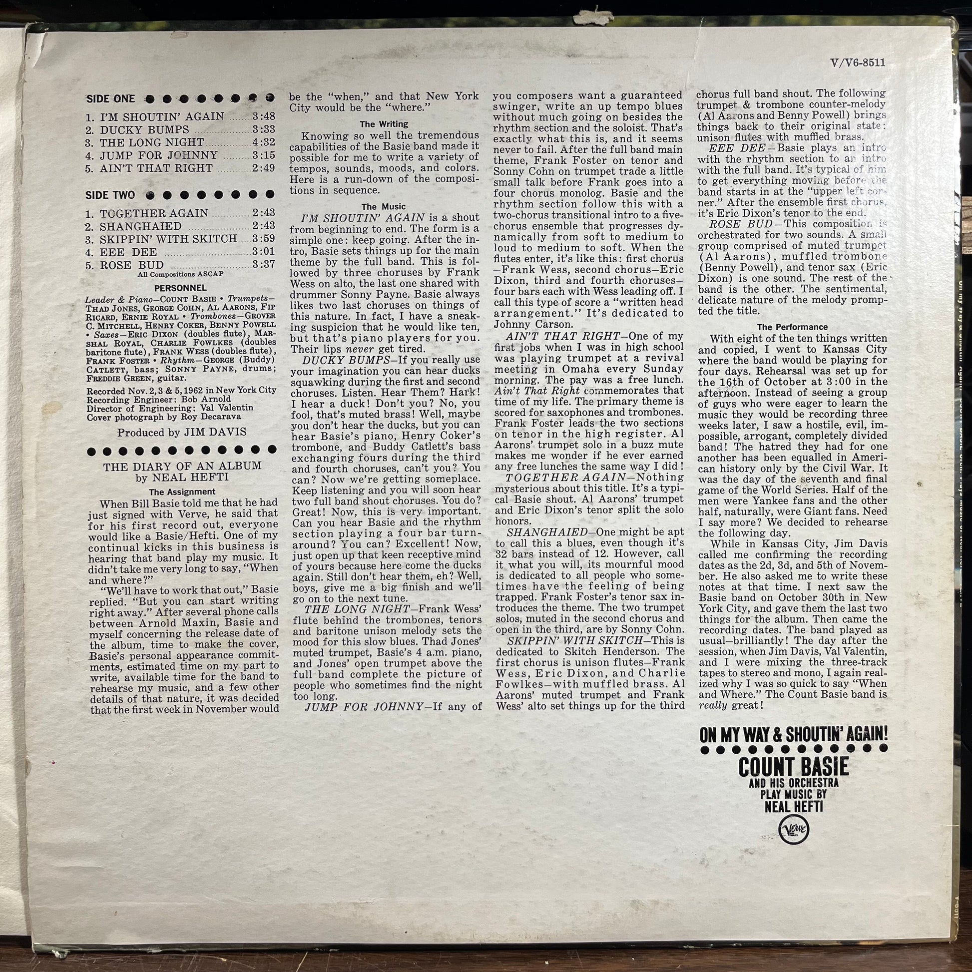On My Way & Shoutin' Again! (LP) | Very Good (VG) Excellent (EX) - JAZZ / USED *VERY GOOD*